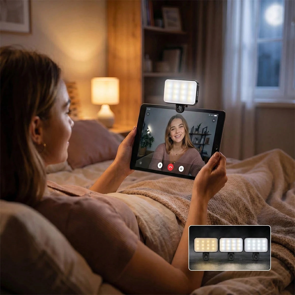 LED Selfie Light, Portable LED Light, Ring Light, Clip-On Light, Smartphone Selfie Light, Vanity Light, Suitable For Makeup, Zoom Meetings, Live Streaming, Photography Christmas Gift, Room Decoration