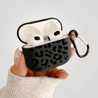 Leopard Pattern Black TPU Fashionable Protective Case Suitable For AirPods 4th Gen, Pro 3/1/2, Pro 3rd Gen, Pro 2 Soft TPU Wireless Earphone Protective Case, Perfect Birthday Gift For Family And Frien