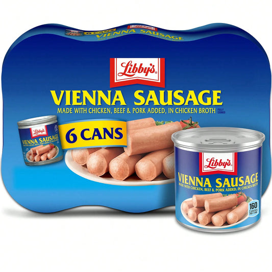 Libby’s Libby's Vienna Sausage, Ready To Eat Canned Meat, 10g Protein Per Serving, 4.6 Oz. Can (Bulk Pack Of 6)