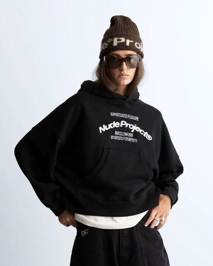 Liberty Boxy Hoodie Black