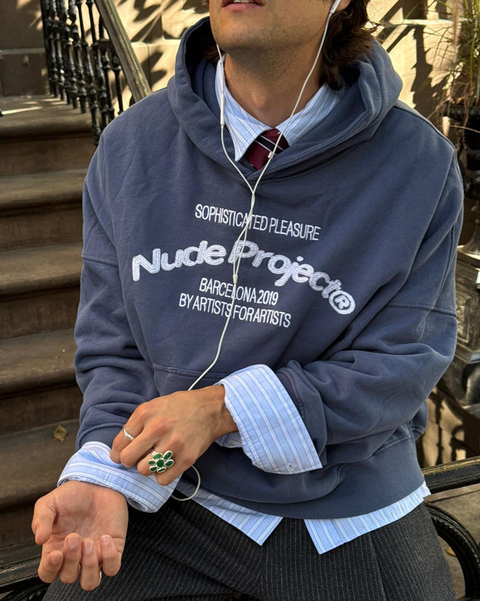 Liberty Boxy Hoodie Blue