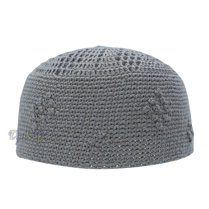 Light Gray Crocheted - Knot Design Cotton Yemeni Kuti