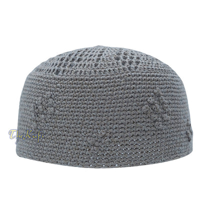Light Gray Crocheted - Knot Design Cotton Yemeni Kuti