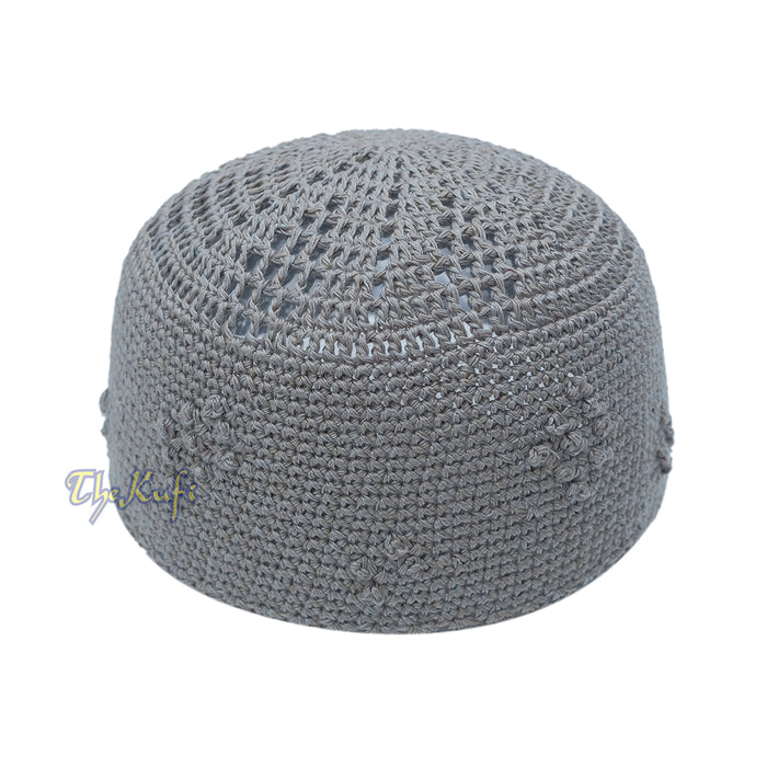 Light Gray Crocheted - Knot Design Cotton Yemeni Kuti