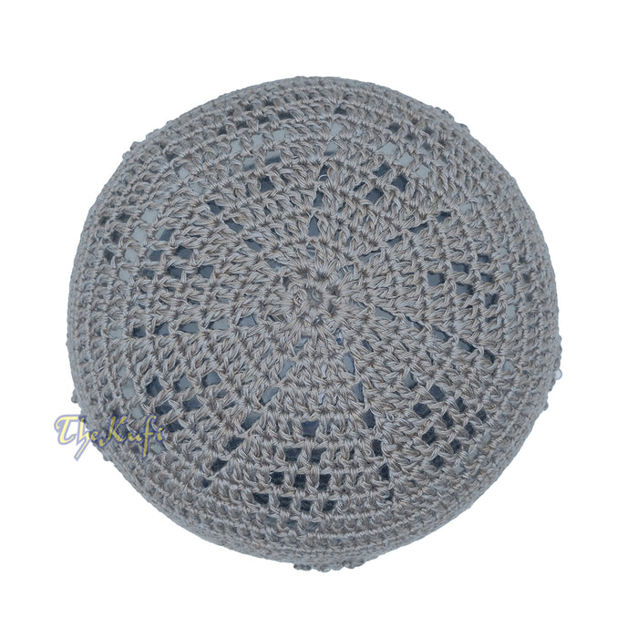 Light Gray Crocheted - Knot Design Cotton Yemeni Kuti