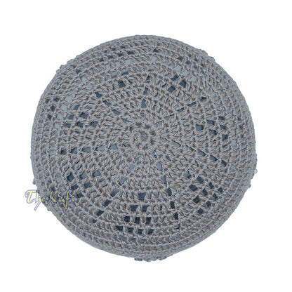 Light Gray Crocheted - Knot Design Cotton Yemeni Kuti