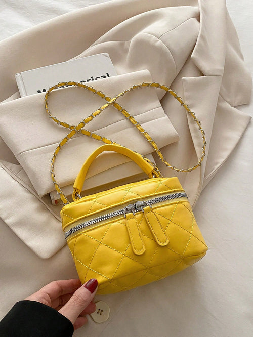 Lightweight Mini Bag, Chain Bag, Quilted Bag, Handbag, Bucket Bag, Suitable For Girls, College Students And Office Ladies, Perfect For Office, University, Work, Commuting, Outdoor Activities, Travel A