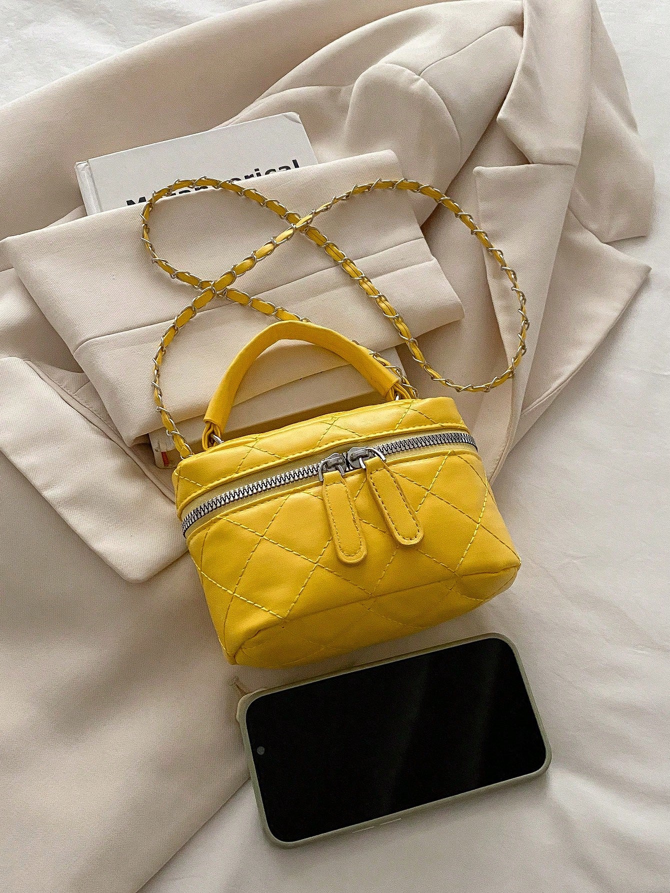 Lightweight Mini Bag, Chain Bag, Quilted Bag, Handbag, Bucket Bag, Suitable For Girls, College Students And Office Ladies, Perfect For Office, University, Work, Commuting, Outdoor Activities, Travel A