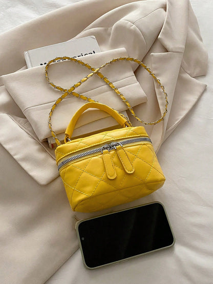 Lightweight Mini Bag, Chain Bag, Quilted Bag, Handbag, Bucket Bag, Suitable For Girls, College Students And Office Ladies, Perfect For Office, University, Work, Commuting, Outdoor Activities, Travel A
