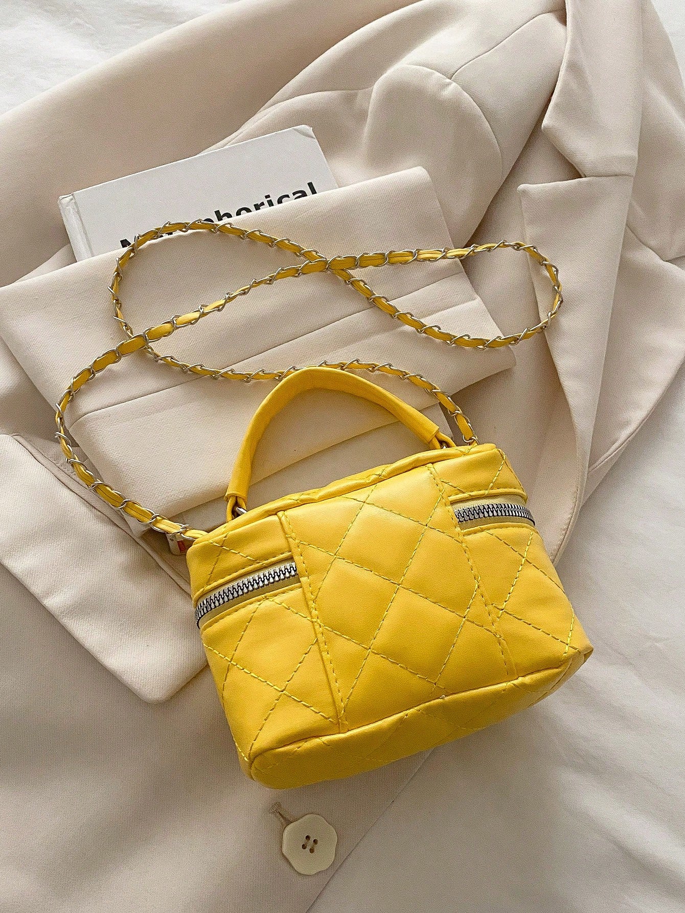 Lightweight Mini Bag, Chain Bag, Quilted Bag, Handbag, Bucket Bag, Suitable For Girls, College Students And Office Ladies, Perfect For Office, University, Work, Commuting, Outdoor Activities, Travel A