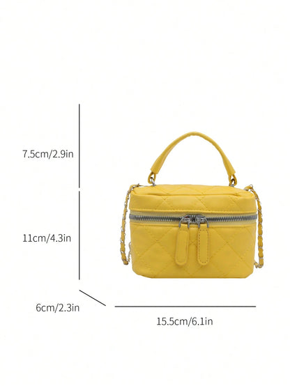 Lightweight Mini Bag, Chain Bag, Quilted Bag, Handbag, Bucket Bag, Suitable For Girls, College Students And Office Ladies, Perfect For Office, University, Work, Commuting, Outdoor Activities, Travel A