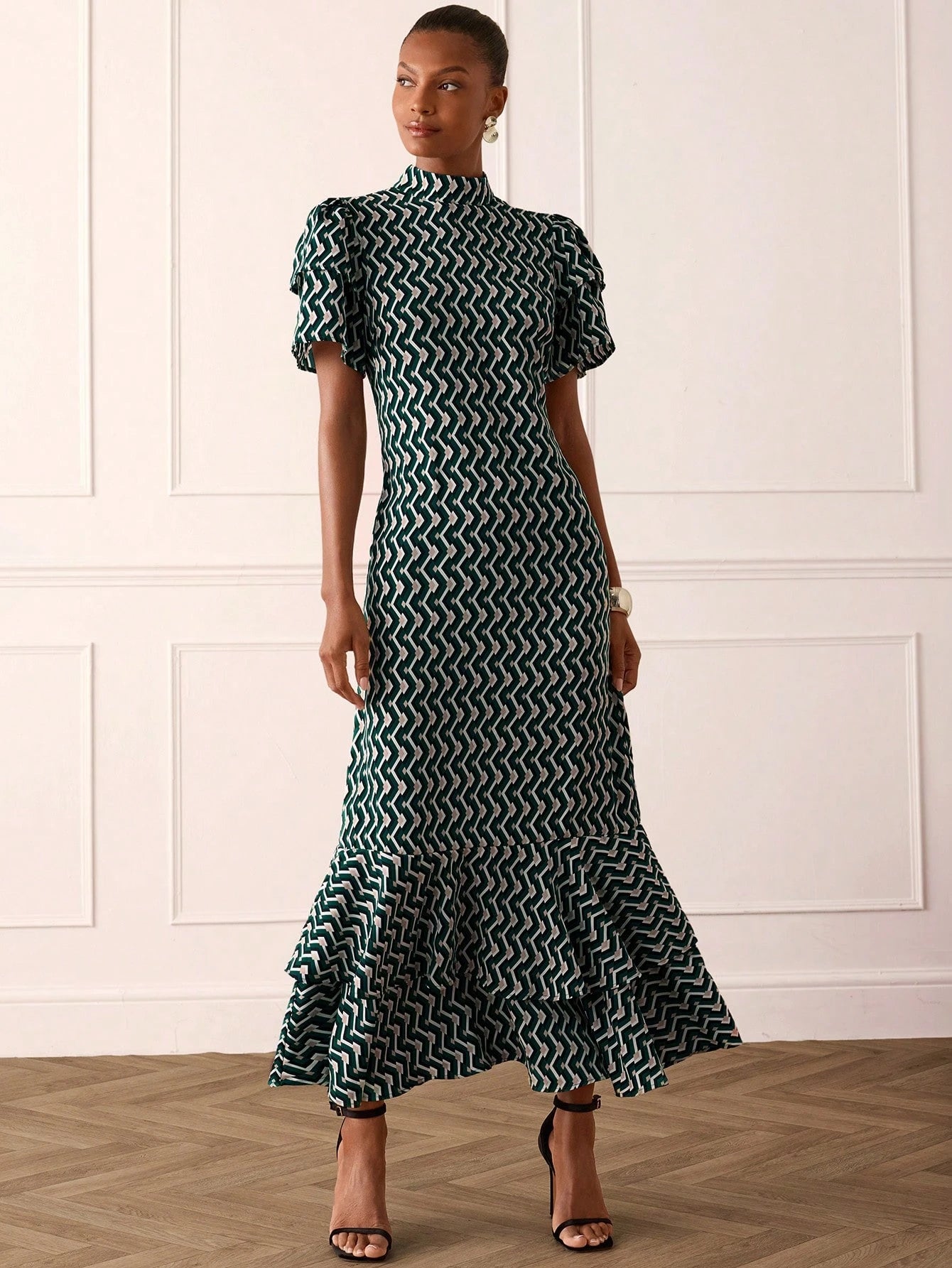 Lilora Women's Elegant Dark Green Long Dress,Summer Formal Party High-Fashion Versatile Dress,Suitable For Commuting,Daily Casual,Gatherings,Parties,Holidays