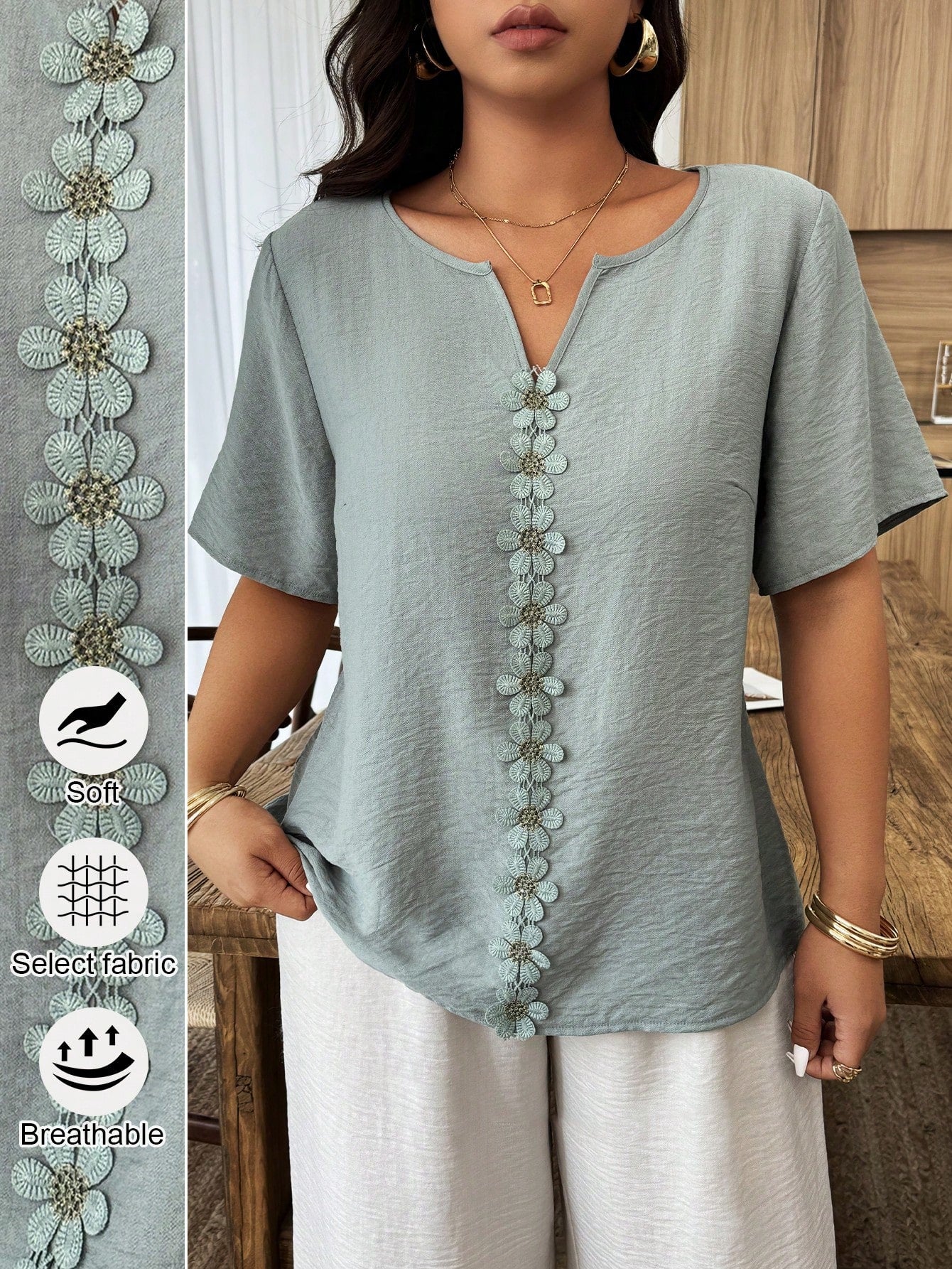 Linhara CURVE Plus Size Woven Casual Boho Resort Daily Commuting Vacation And Office Wear Summer Women's Shirt Purple