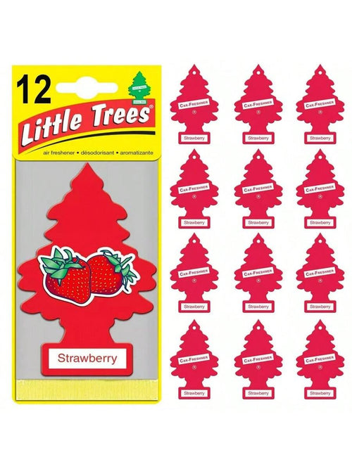 Little Trees Strawberry Scent Air Freshener Car Auto Home Hanging Office Pack Of 12