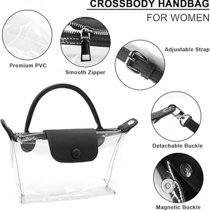 Long Strap Clear Bag Stadium Approved, Adjustable Crossbody Shoulder Purse For Women Concerts Sports Events,Christmas Gift For Men Women