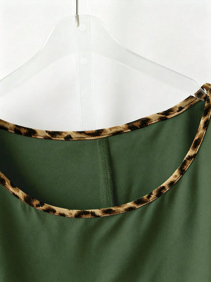 LUNE CURVE Plus Size Leopard Print Ruffle Blouse Shirt For Summer Festival And Casual Wear
