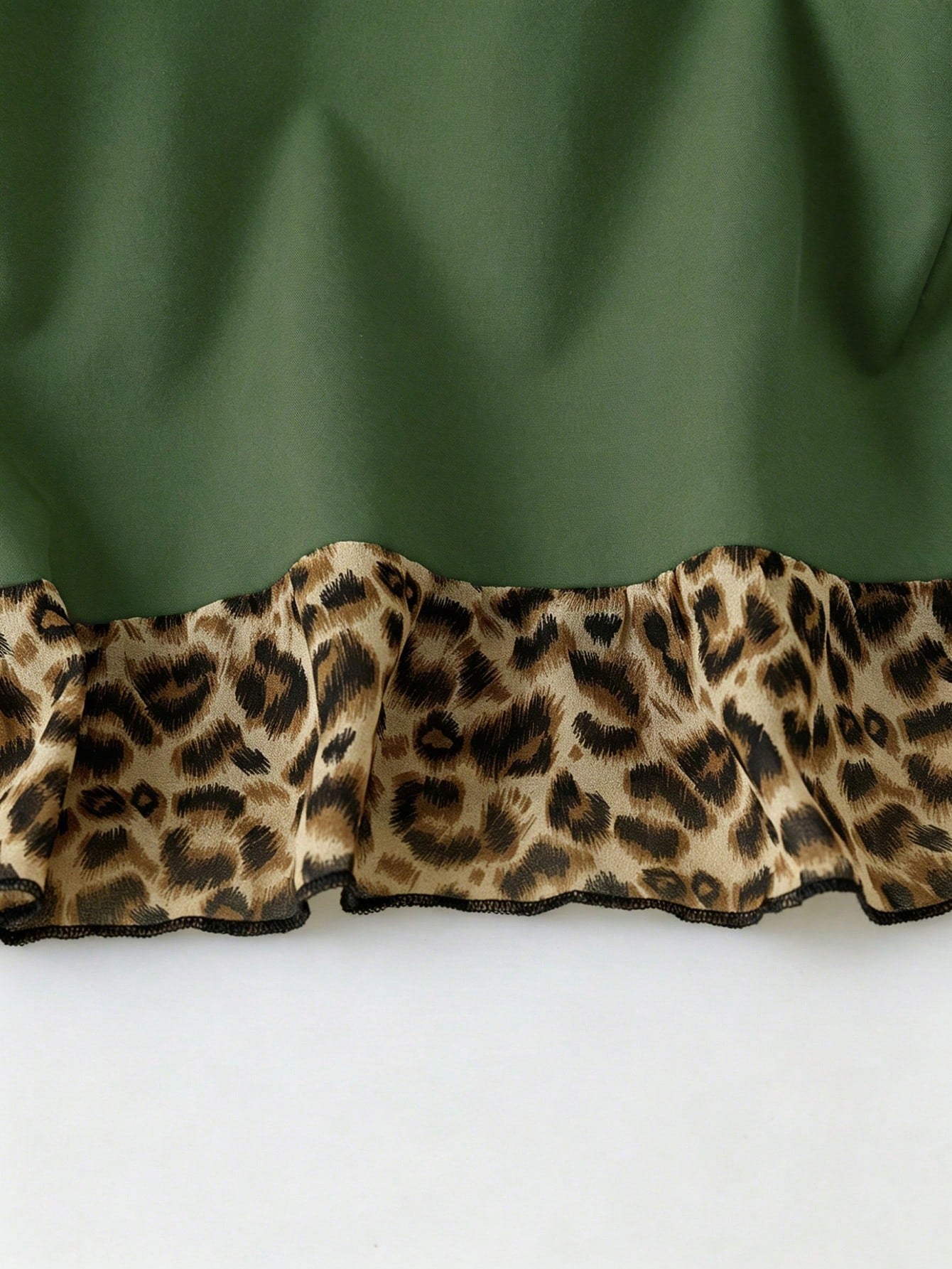 LUNE CURVE Plus Size Leopard Print Ruffle Blouse Shirt For Summer Festival And Casual Wear