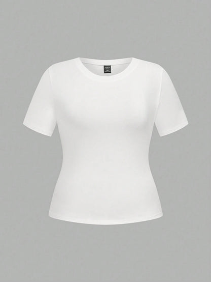 LUNE Plus Size 3pcs/Set Crew Neck Basic Short Sleeve T-Shirts