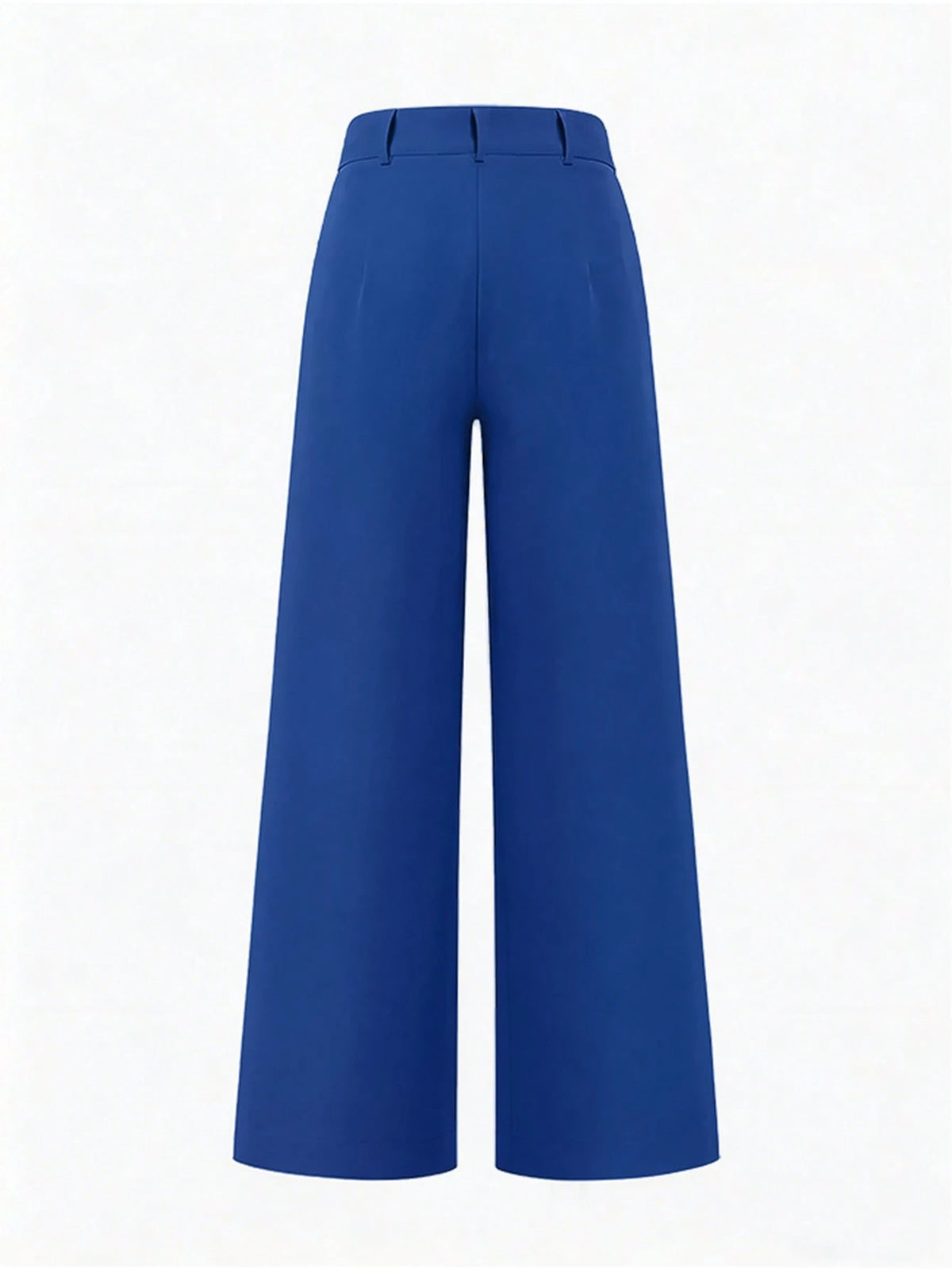 LUNE Women's Solid Color Pleated Slant Pocket Casual Wide Leg Pants Blue Pants Wide-Leg Trousers Women's Pants