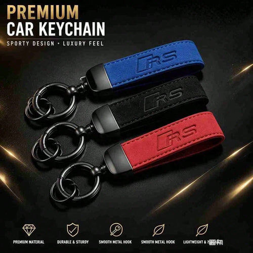 Luxury Car Keychain For Men Leather Style Key Holder With Metal Ring Sporty Auto Accessories Gift