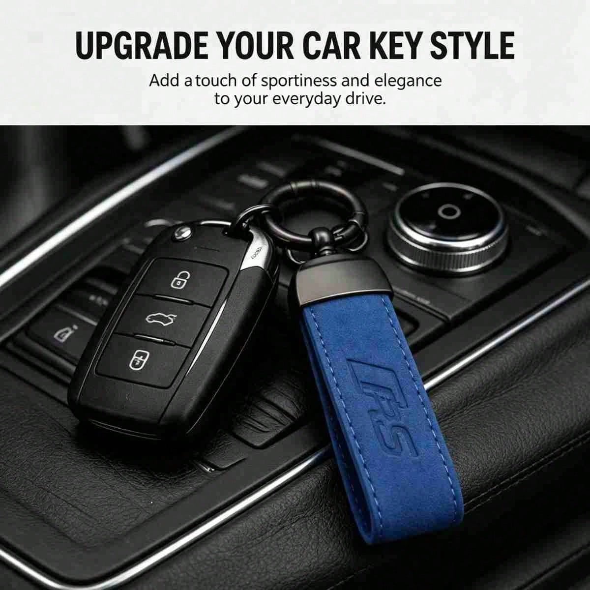 Luxury Car Keychain For Men Leather Style Key Holder With Metal Ring Sporty Auto Accessories Gift