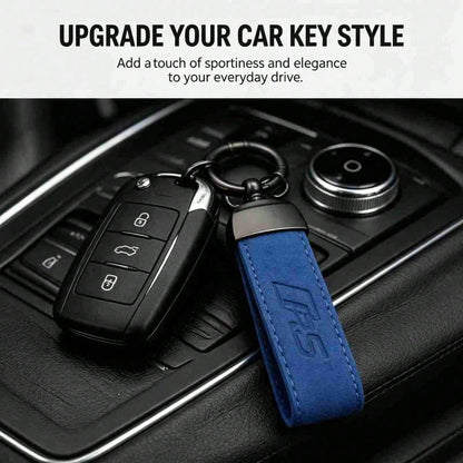 Luxury Car Keychain For Men Leather Style Key Holder With Metal Ring Sporty Auto Accessories Gift