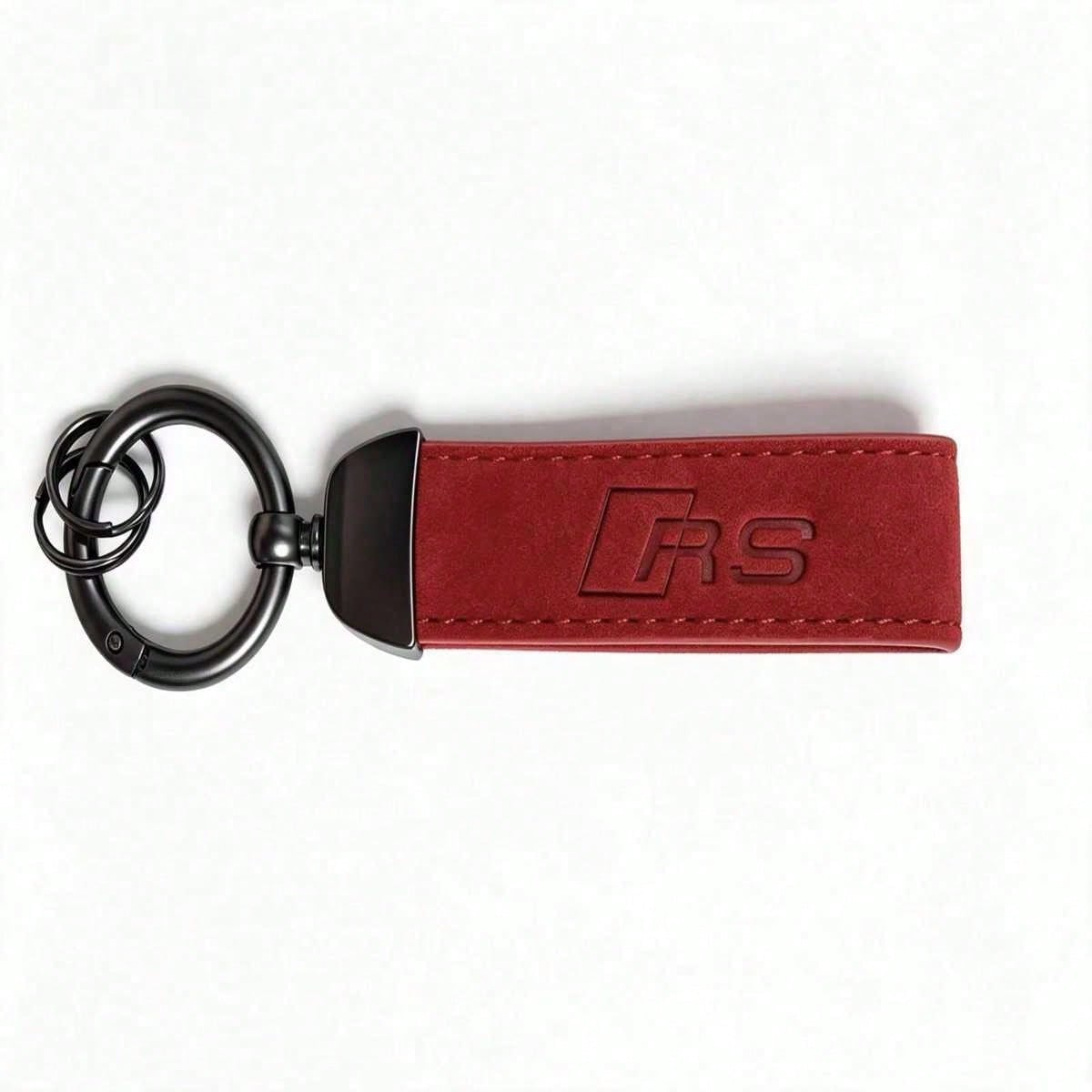 Luxury Car Keychain For Men Leather Style Key Holder With Metal Ring Sporty Auto Accessories Gift