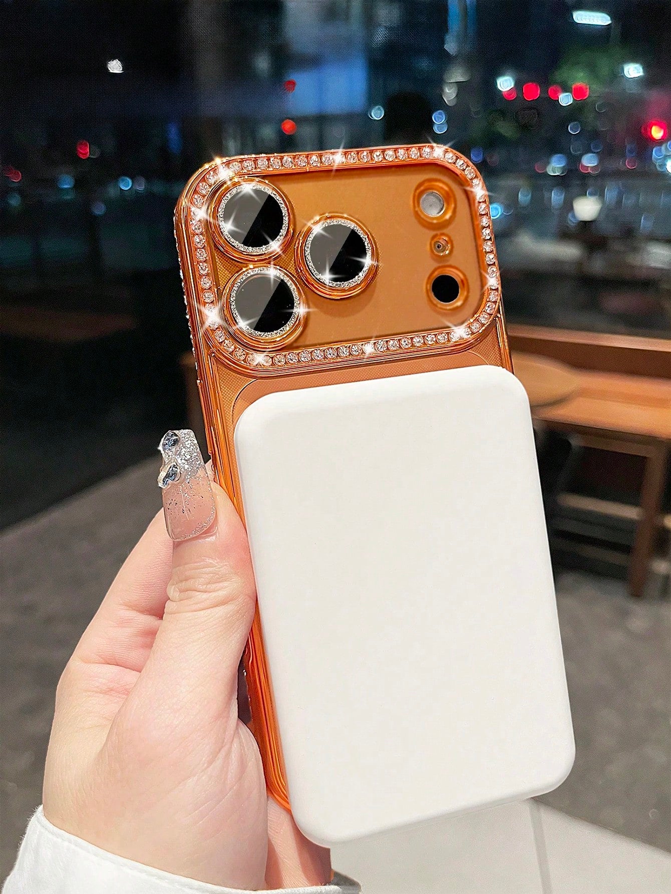 Luxury Shiny Rhinestone Lens Protect PlatingAnti-Drop Case With Shiny Glitter MakeupMirror Ring Holder Bracket Phone Case High Quality Shockproof Bumper BackCover Compatible With IPhone 17 16E 15 14 1