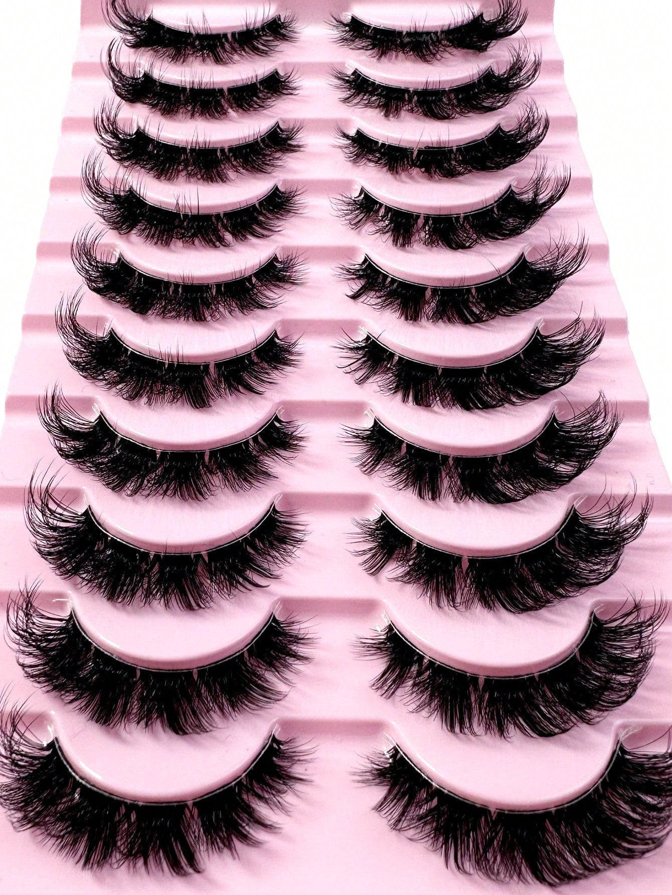 LYBCG Transparent Stem 8D Clusters False Eyelashes Natural Cat Eye Lashes Wispy Eyelashes 16mm False Eyelashes Wispy Lash Strips 3D Volume Fake Eyelash Thin Cotton Band Soft Eye Lash Pack 10 Pairs Re
