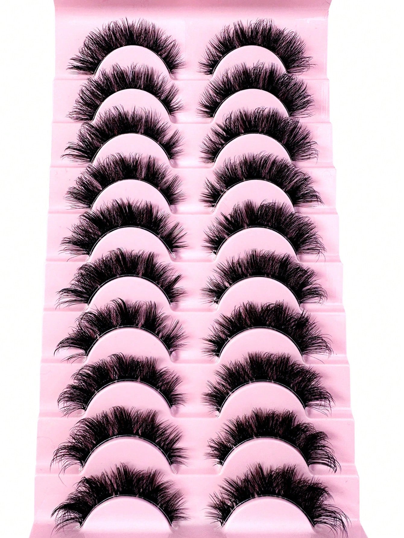 LYBCG Transparent Stem 8D Clusters False Eyelashes Natural Cat Eye Lashes Wispy Eyelashes 16mm False Eyelashes Wispy Lash Strips 3D Volume Fake Eyelash Thin Cotton Band Soft Eye Lash Pack 10 Pairs Re