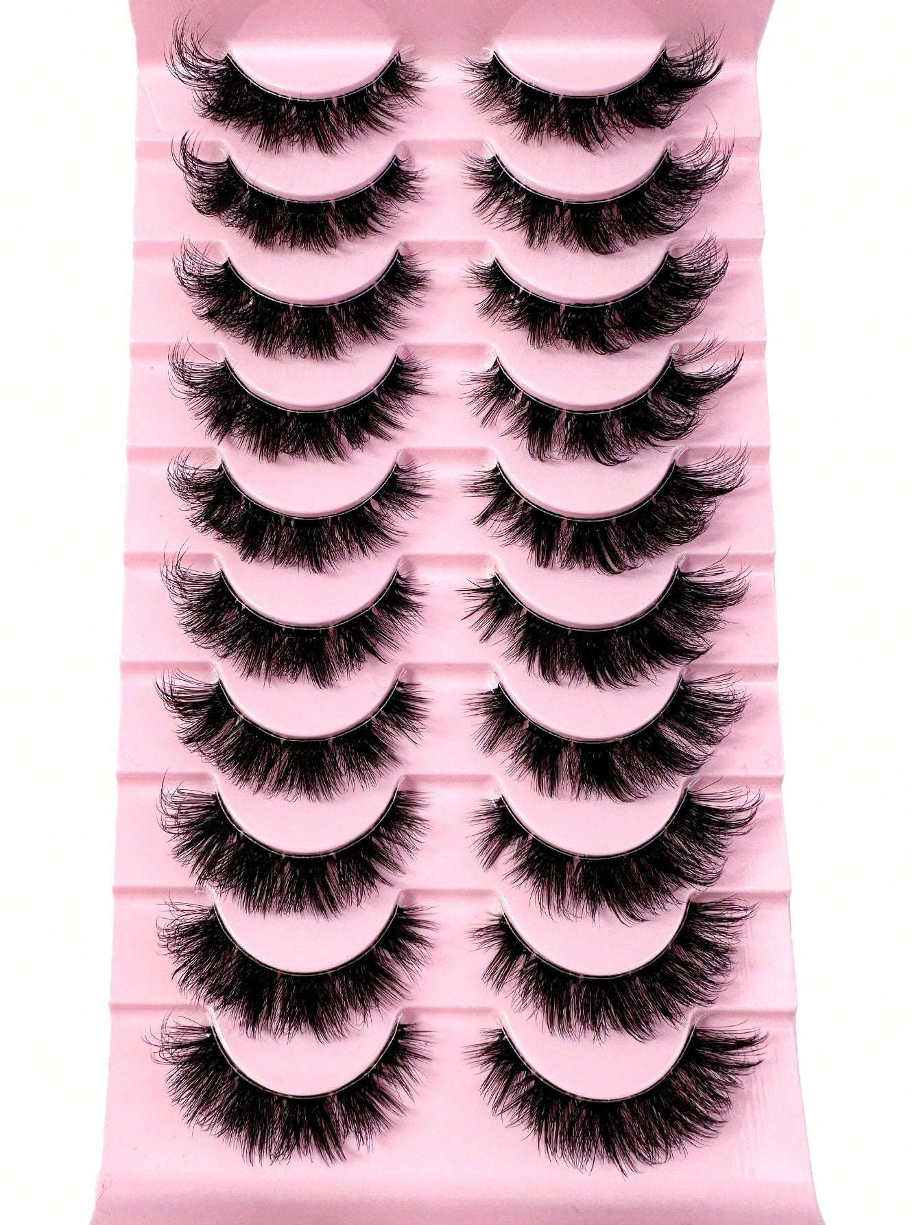 LYBCG Transparent Stem 8D Clusters False Eyelashes Natural Cat Eye Lashes Wispy Eyelashes 16mm False Eyelashes Wispy Lash Strips 3D Volume Fake Eyelash Thin Cotton Band Soft Eye Lash Pack 10 Pairs Re