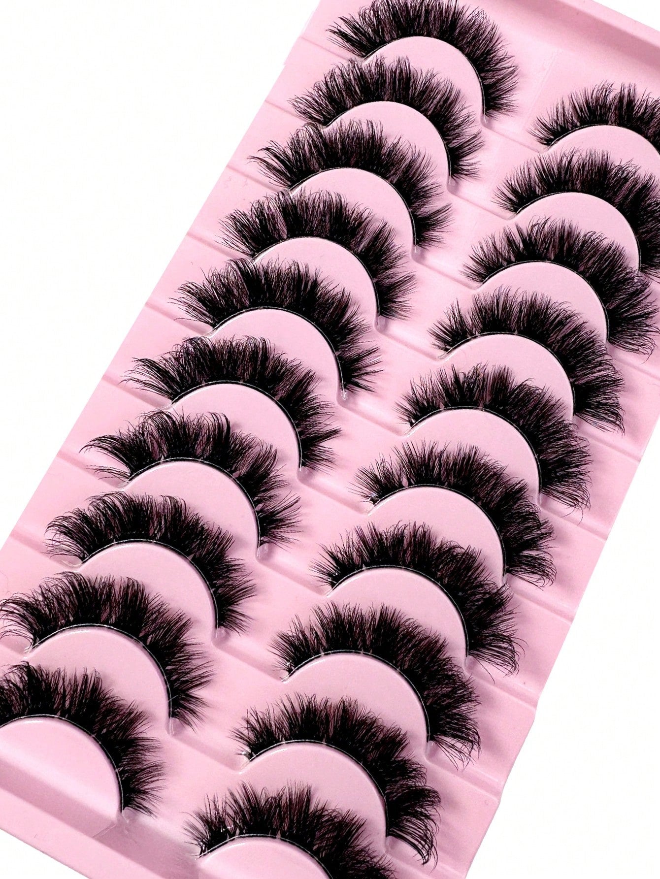 LYBCG Transparent Stem 8D Clusters False Eyelashes Natural Cat Eye Lashes Wispy Eyelashes 16mm False Eyelashes Wispy Lash Strips 3D Volume Fake Eyelash Thin Cotton Band Soft Eye Lash Pack 10 Pairs Re