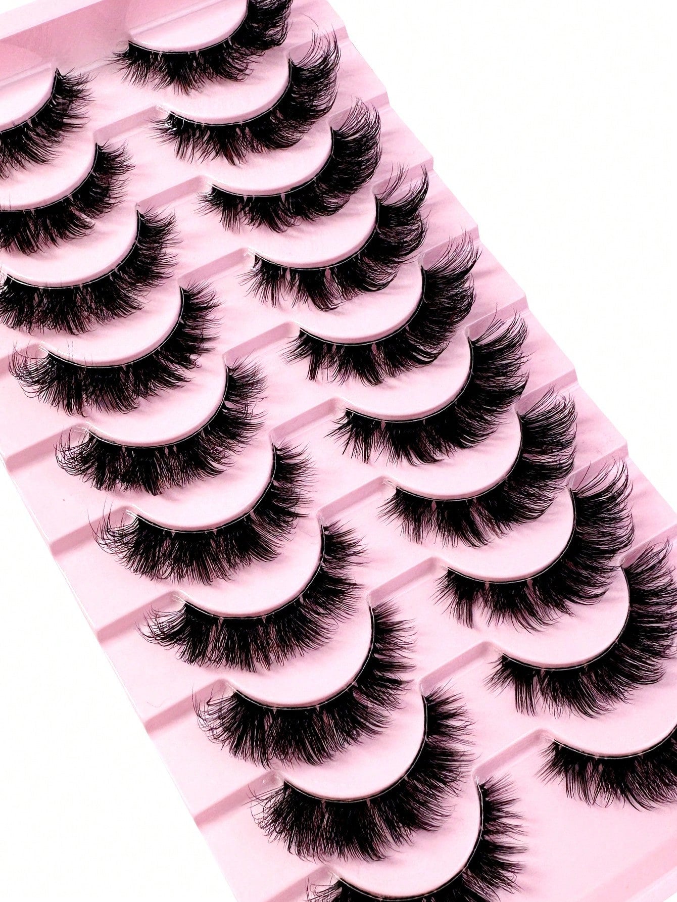 LYBCG Transparent Stem 8D Clusters False Eyelashes Natural Cat Eye Lashes Wispy Eyelashes 16mm False Eyelashes Wispy Lash Strips 3D Volume Fake Eyelash Thin Cotton Band Soft Eye Lash Pack 10 Pairs Re