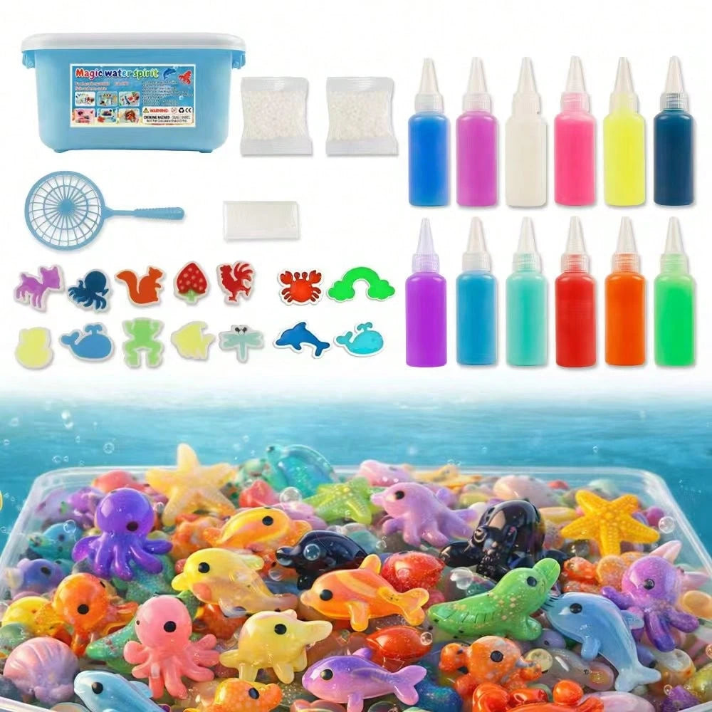 Magic Water Elf Toy Kit, Aqua Fairy Water Gel Kit,Christmas Gifts For Kids Ages With 12 Gels And 6 Molds, DIY Squishy Maker Set, Kids Christmas Gifts, DIY Crafts For Boys And Girls Ages 3+