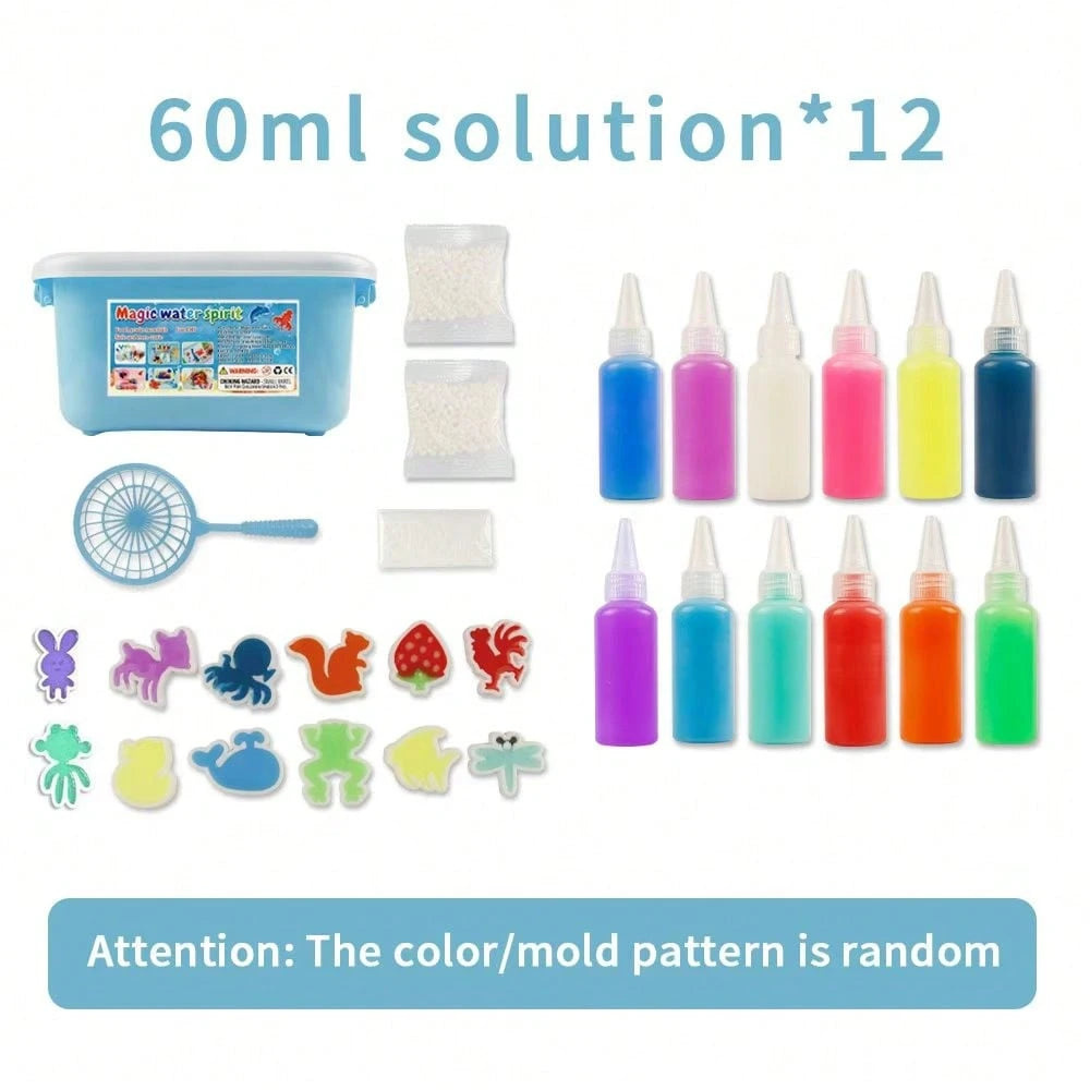 Magic Water Elf Toy Kit, Aqua Fairy Water Gel Kit,Christmas Gifts For Kids Ages With 12 Gels And 6 Molds, DIY Squishy Maker Set, Kids Christmas Gifts, DIY Crafts For Boys And Girls Ages 3+