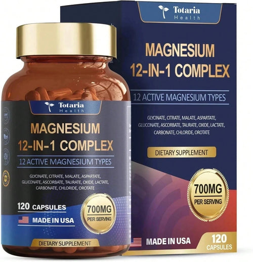 Magnesium 12 In 1 Complex 700mg- Glycinate Citrate Malate Taurate Daily Support