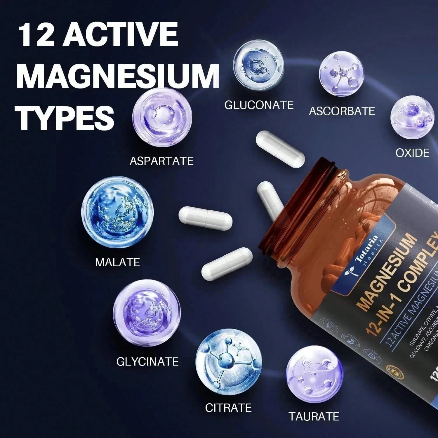 Magnesium 12 In 1 Complex 700mg- Glycinate Citrate Malate Taurate Daily Support