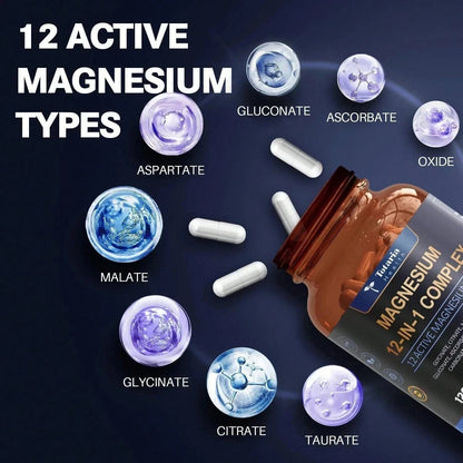 Magnesium 12 In 1 Complex 700mg- Glycinate Citrate Malate Taurate Daily Support