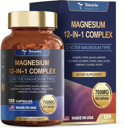 Magnesium 12 In 1 Complex 700mg- Glycinate Citrate Malate Taurate Daily Support