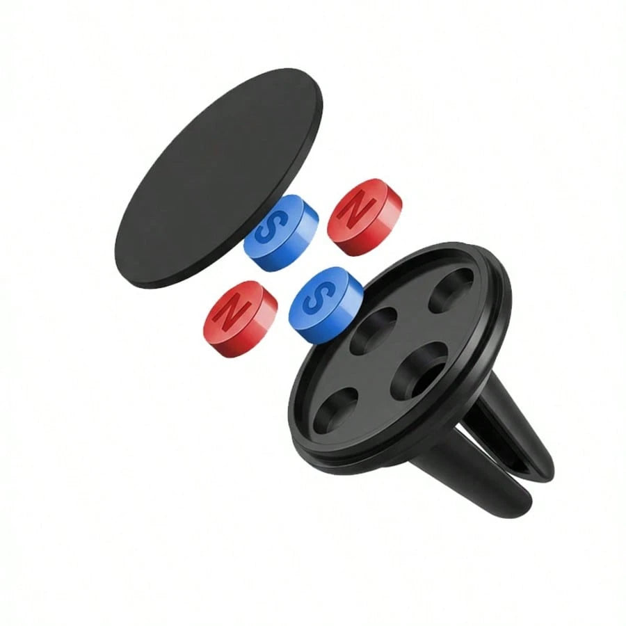 Magnetic Car Phone Holder, Air Vent Mount, Compact Design, Strong Grip, 360° Adjustable, Easy Installation, Universal