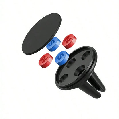 Magnetic Car Phone Holder, Air Vent Mount, Compact Design, Strong Grip, 360° Adjustable, Easy Installation, Universal