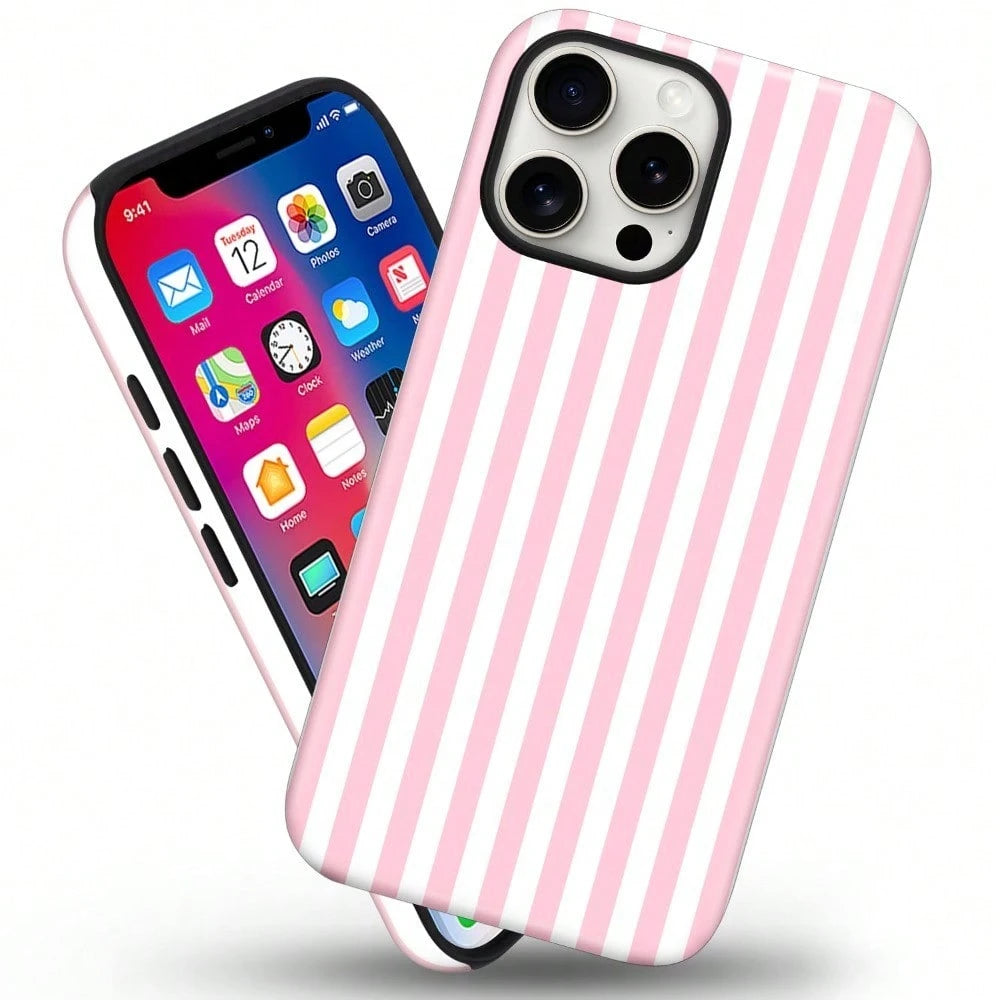 Magnetic For IPhone 17 ProMax/17 Pro/17E/17Air/16/15/14/13/12 Case Cute Stripes Phone Case, Shockproof Slim TPU And Hard PC Protective Phone Cover Compatible With MagSafe Designed For Women Girls