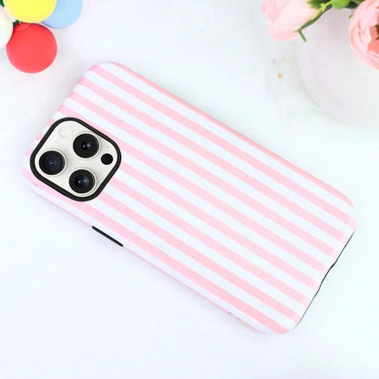 Magnetic For IPhone 17 ProMax/17 Pro/17E/17Air/16/15/14/13/12 Case Cute Stripes Phone Case, Shockproof Slim TPU And Hard PC Protective Phone Cover Compatible With MagSafe Designed For Women Girls