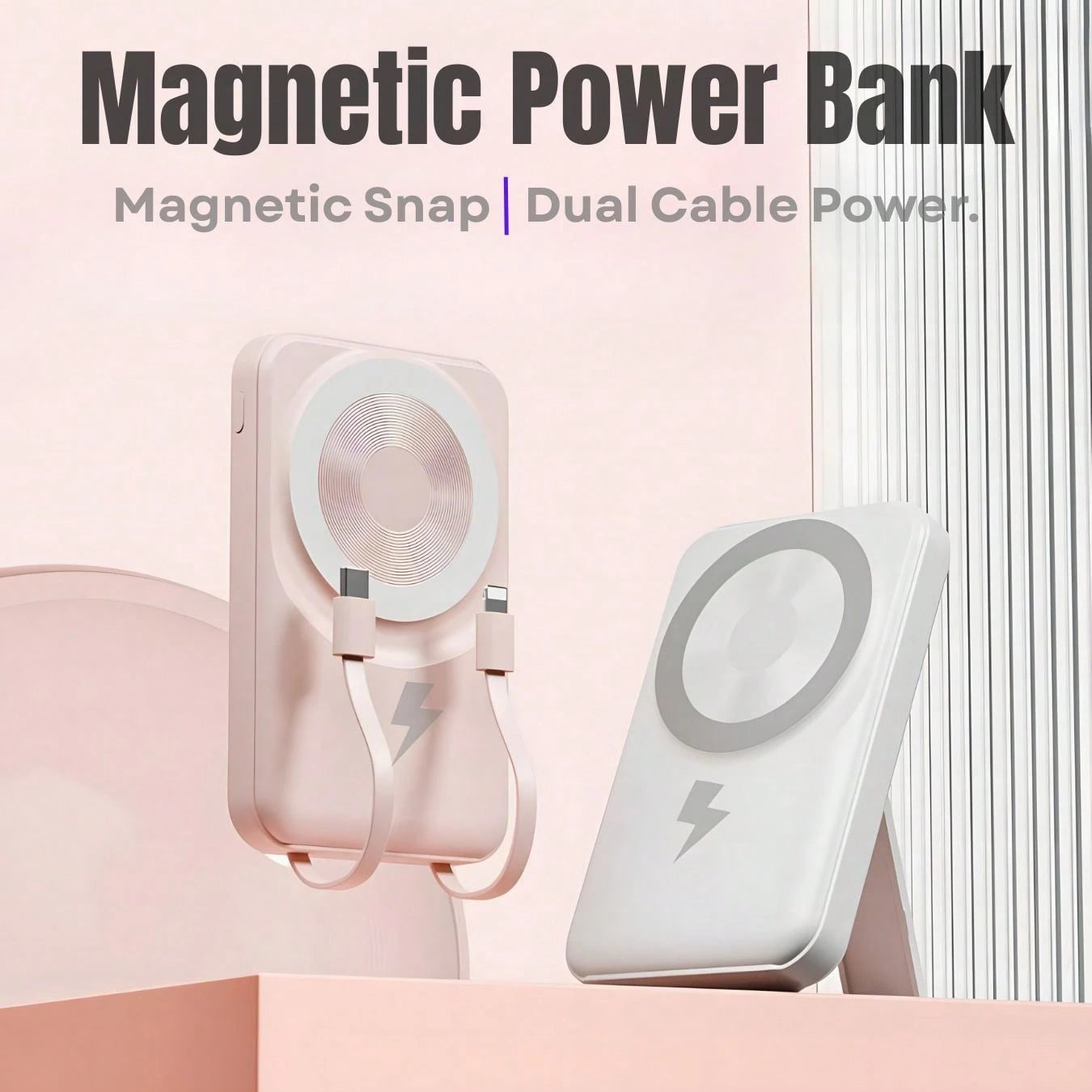 Magnetic Power Bank 5000/10000mAh, Wireless Portable Charger, 20W Fast Charging Magnetic Battery Pack With USB-C, Compatible With Magsafe IOS 15/15 Plus/15 Pro/15 Pro Max, IOS 14/13/12 Series Suitable