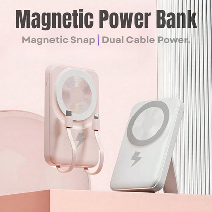 Magnetic Power Bank 5000/10000mAh, Wireless Portable Charger, 20W Fast Charging Magnetic Battery Pack With USB-C, Compatible With Magsafe IOS 15/15 Plus/15 Pro/15 Pro Max, IOS 14/13/12 Series Suitable