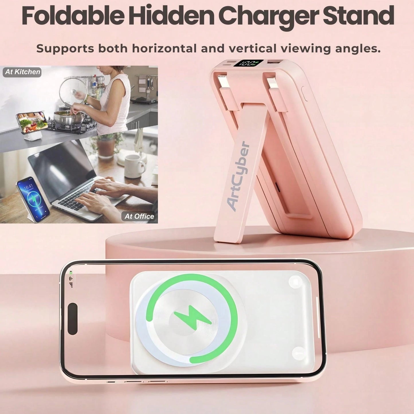Magnetic Power Bank 5000/10000mAh, Wireless Portable Charger, 20W Fast Charging Magnetic Battery Pack With USB-C, Compatible With Magsafe IOS 15/15 Plus/15 Pro/15 Pro Max, IOS 14/13/12 Series Suitable