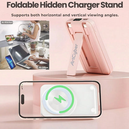 Magnetic Power Bank 5000/10000mAh, Wireless Portable Charger, 20W Fast Charging Magnetic Battery Pack With USB-C, Compatible With Magsafe IOS 15/15 Plus/15 Pro/15 Pro Max, IOS 14/13/12 Series Suitable