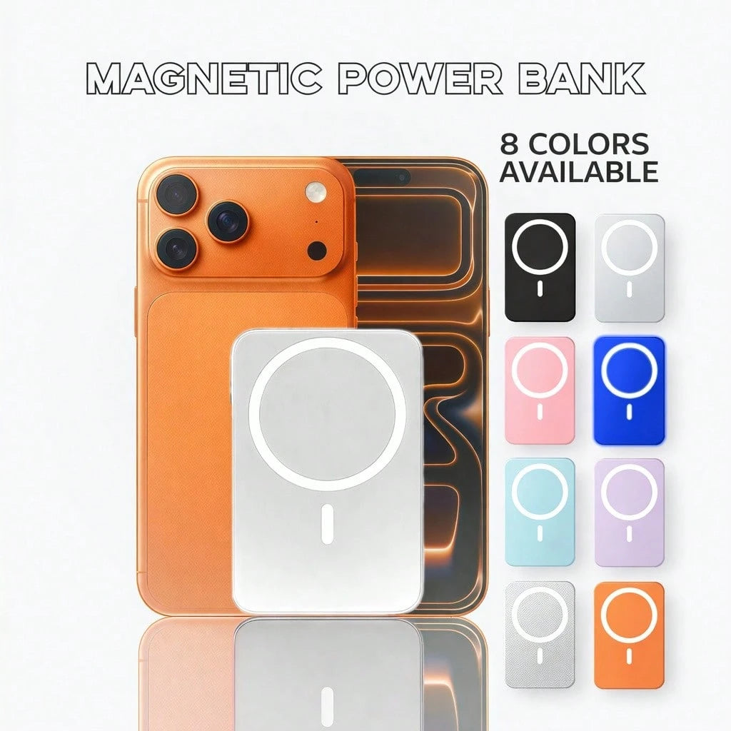 Magnetic Power Bank 5000/10000mAh, Wireless Portable Charger, 20W Fast Charging Magnetic Battery Pack With USB-C, Compatible With Magsafe IOS 15/15 Plus/15 Pro/15 Pro Max, IOS 14/13/12 Series Suitable