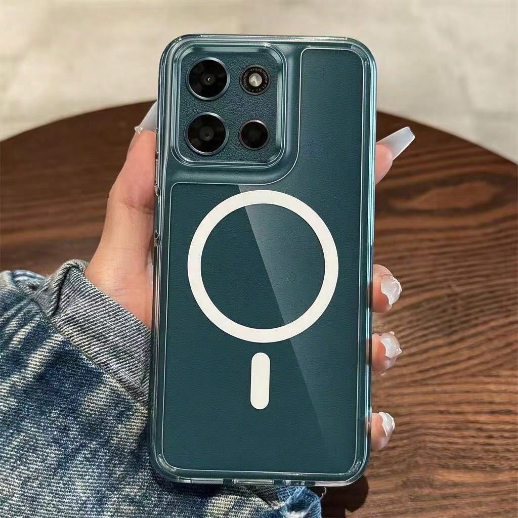 Magnetic Shockproof Transparent Acrylic Wireless Charging Phone Case For G(2025) 5G G(2026) 5G G34 G86 G45 Edge 50 60 Stylus Edge 50 Pro Stylus 5G