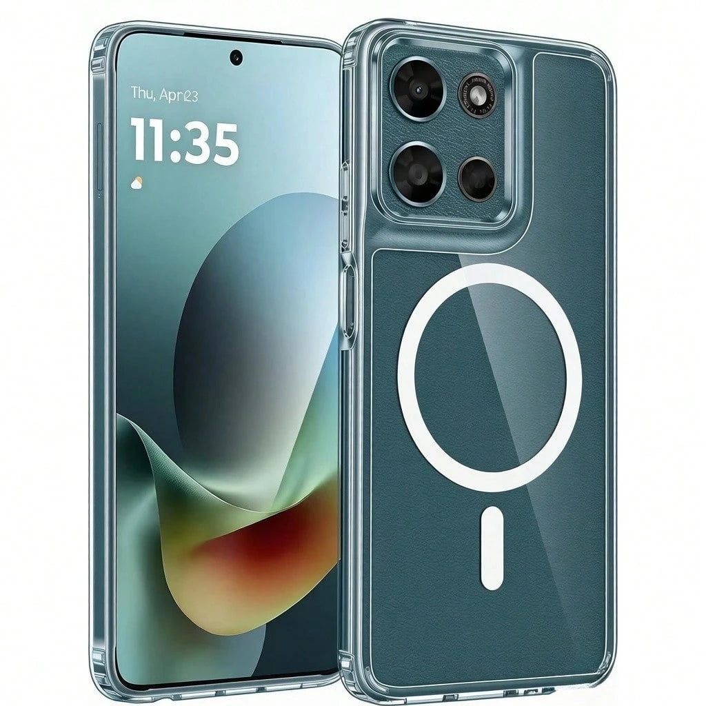 Magnetic Shockproof Transparent Acrylic Wireless Charging Phone Case For G(2025) 5G G(2026) 5G G34 G86 G45 Edge 50 60 Stylus Edge 50 Pro Stylus 5G